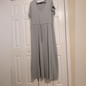 Torrid grey cotton maxi dress with drawstring waist. Size 2 (18/20)